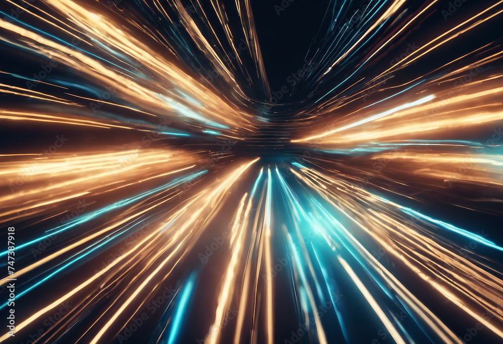 High speed light trails in motion glow lines internet data transfer concept High speed light trails in motion glow lines internet data transfer concept