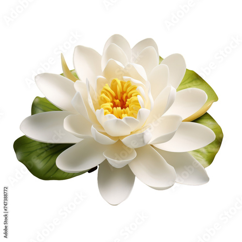 white water lily isolated on transparent background, png