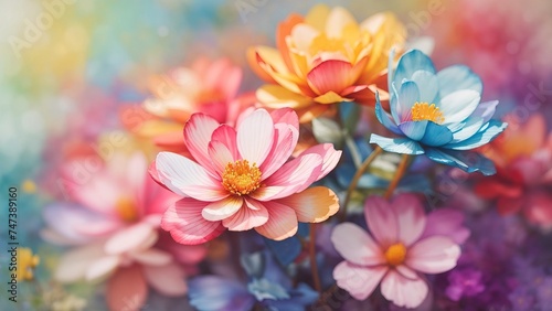 Beautiful abstract colorful watercolor flower design