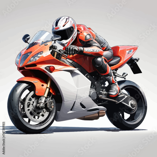 Fototapeta Naklejka Na Ścianę i Meble -  Sport Motorcycle Cartoon Design Very Cool