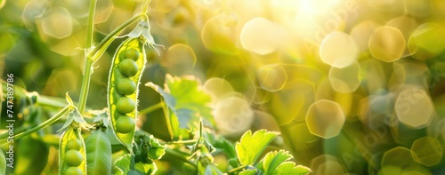 green peas with bokeh background in a field, light gold and yellow, ethereal abstract, color photography, lens flares