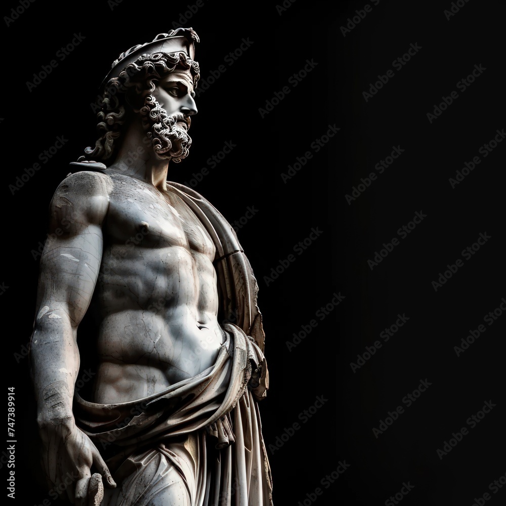 Fototapeta premium Zeus on a solid black background
