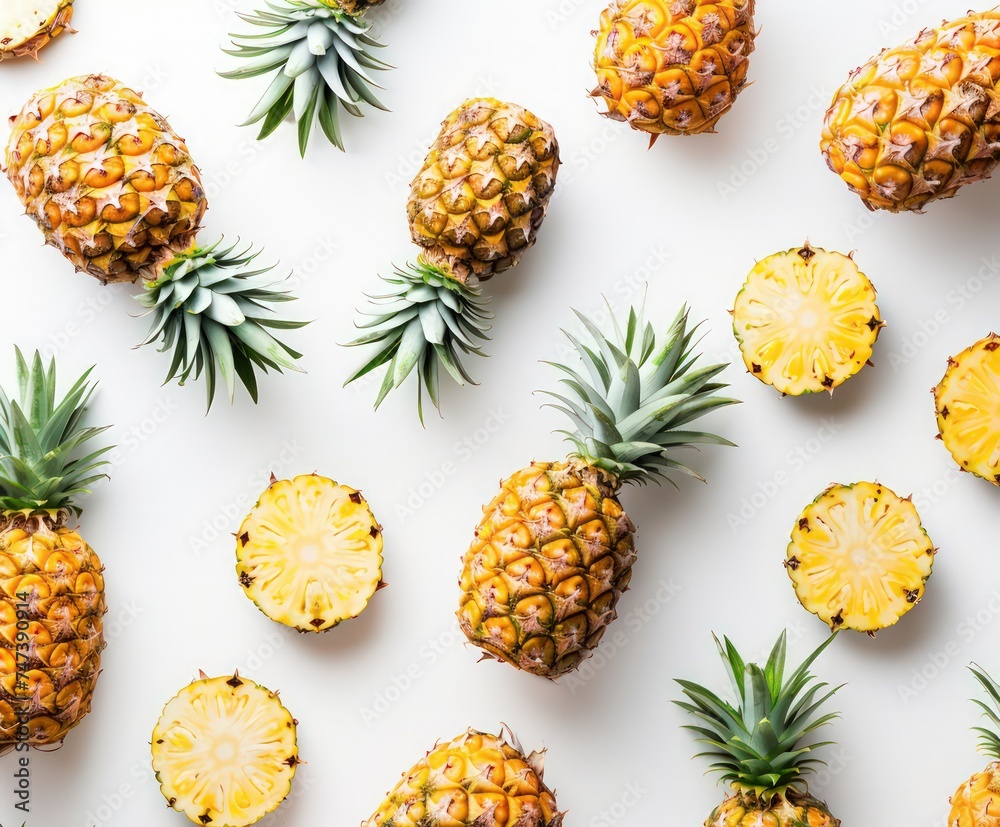 pineapple on white background pineapple on white background
