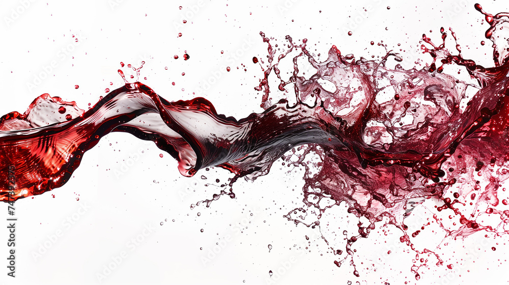 Vibrant Red Liquid Splash in High-Speed Motion Capture