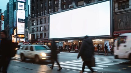 Vibrant Times Square Billboard Mockup: NYC Urban Scene with Empty Advertisement Space