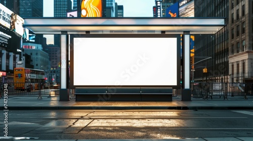 Vibrant Times Square Billboard Mockup: NYC Urban Scene with Empty Advertisement Space