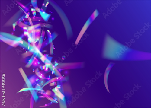 Carnaval Ribbon. Surprise Flag. Glare Sparkle. Isolated Poster. Laser Christmas Explosion. Pink Happy Glitter. Celebrate Burst. Anniversary Background. Blue Carnaval Ribbon