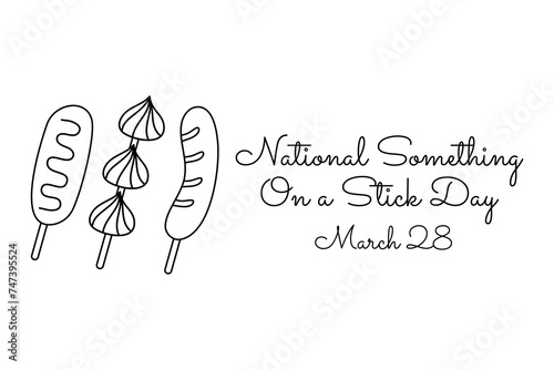 line art of National Something On a Stick Day good for National Something On a Stick Day celebrate. line art. illustration.