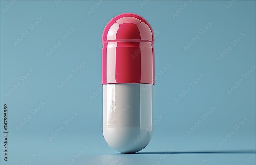 a blue and white pill on a turquoise background, in the style of 3d, graphic design poster art, lightbox, colourful, soft-edged. generative AI. a blue and white pill on a turquoise background, in the style of 3d, graphic design poster art, lightbox, colourful, soft-edged. generative AI.