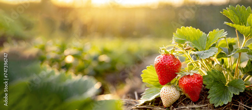 Erdbeeren auf dem Erdbeerfeld 