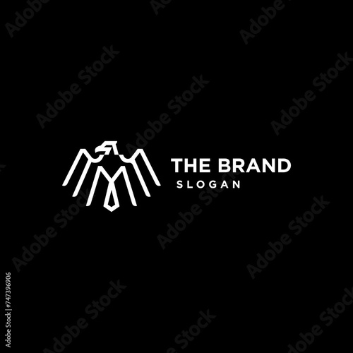 simple line eagle icon logo vector design, modern animal logo pictogram design of american eagle badge