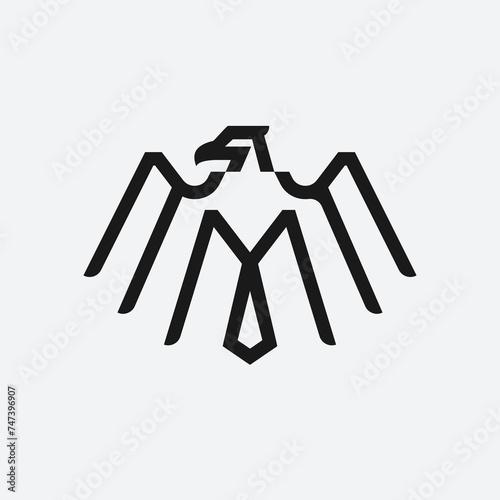 simple line eagle icon logo vector design, modern animal logo pictogram design of american eagle badge