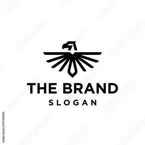 simple line eagle icon logo vector design, modern animal logo pictogram design of american eagle badge