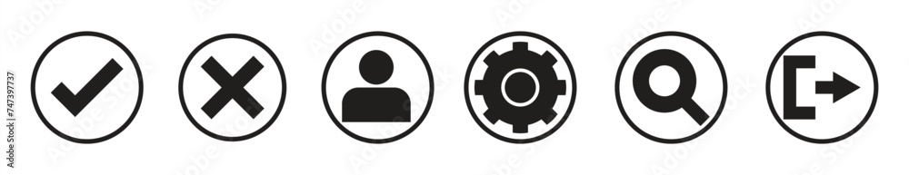 Mixed vector icons set for account settings Mixed vector icons set for account settings