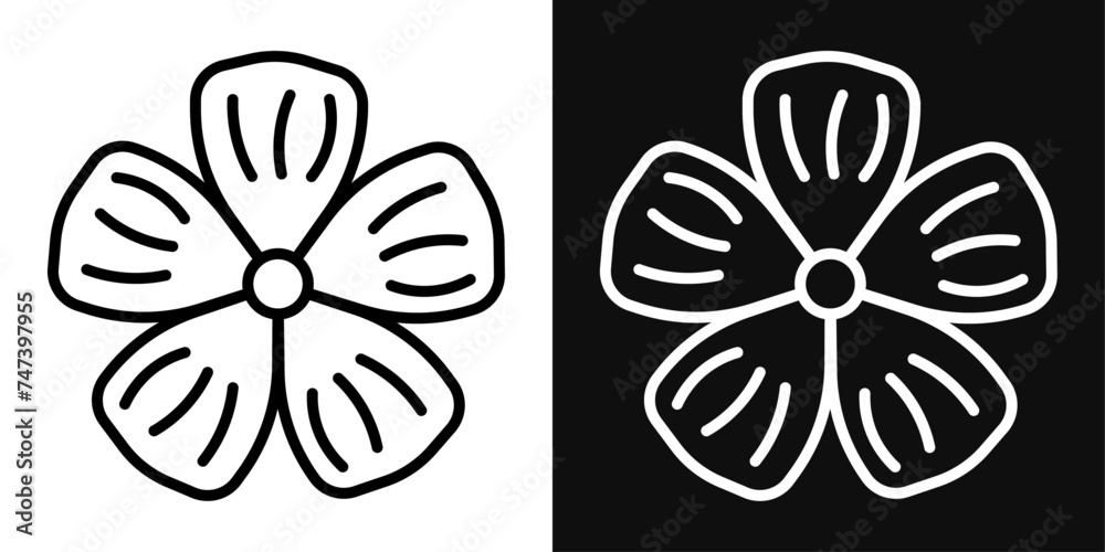 Flax Flower Icon Set. Vector Illustration - obrazy, fototapety, plakaty 