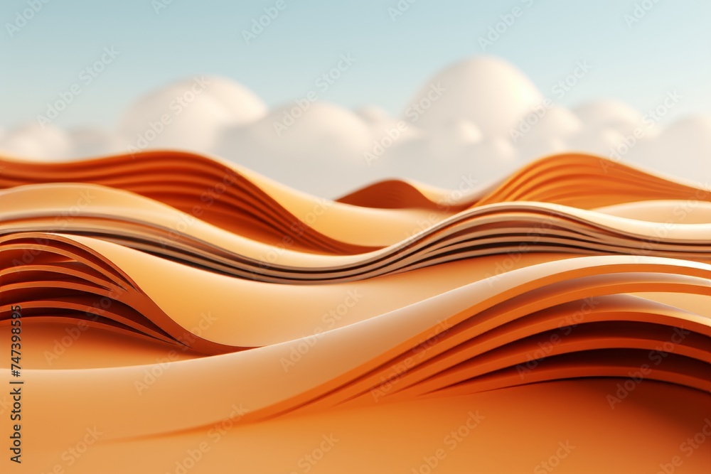 Abstract peach toned liquid waves background wallpaper design for graphic projects