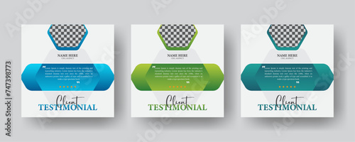 Modern and Stylish polygon shapes client testimonial design template