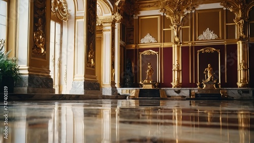 Luxury classic gold palace interior © Zahfran