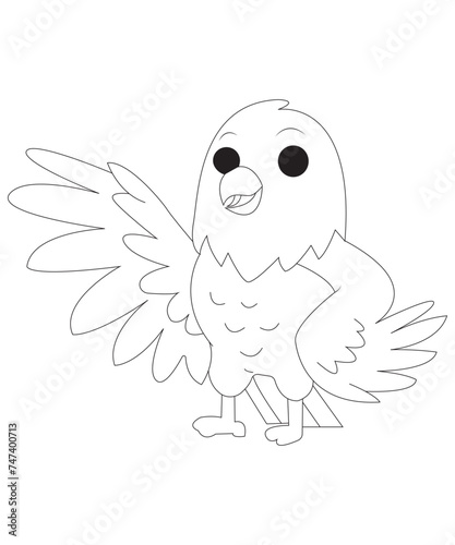 cute love bird coloring page for kids & adults
