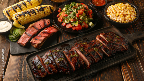 The Summer section features a variety of grilled meats and summery sides such as corn on the cob and watermelon salad.