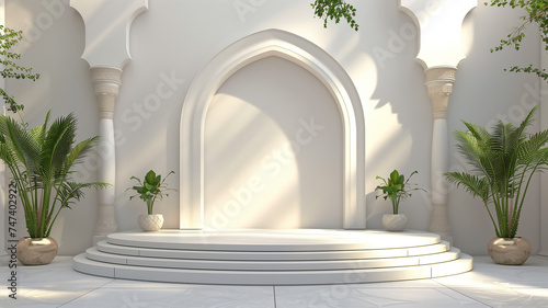 Islamic style podium for product display or mockup