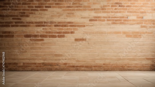 Cream brown brick wall concrete