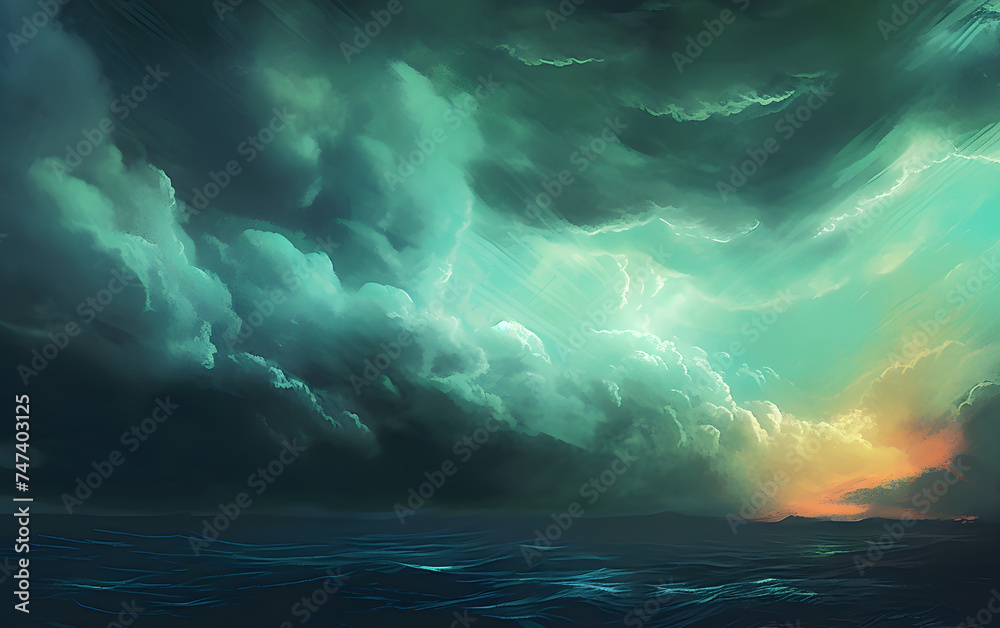 Illustration of a stormy night sky