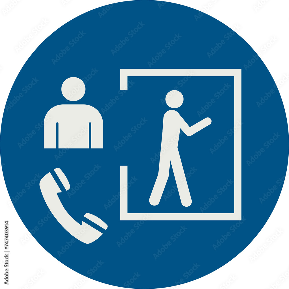 OBLIGATION SIGN PICTOGRAM, ENTRY ONLY WITH SUPERVISOR OUTSIDE ISO 7010 – M058, PNG