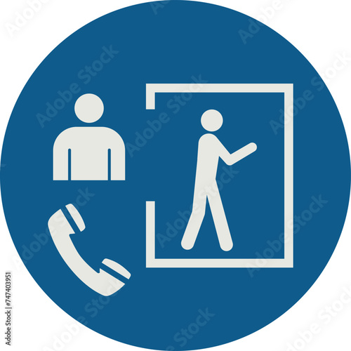 OBLIGATION SIGN PICTOGRAM, ENTRY ONLY WITH SUPERVISOR OUTSIDE ISO 7010 – M058, VECTOR