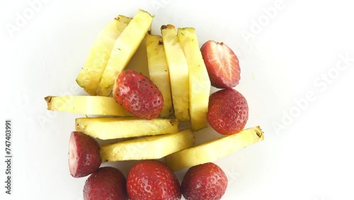Fruit salad with ripe berries and fruits