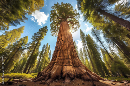 Sequoia (Sequoiadendron giganteum) - United States - Giant sequoias are among the largest and longest-living tree species, reaching heights of over 80 meters and living for thousands of years  photo