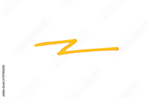 yellow pencil strokes isolated on transparent background