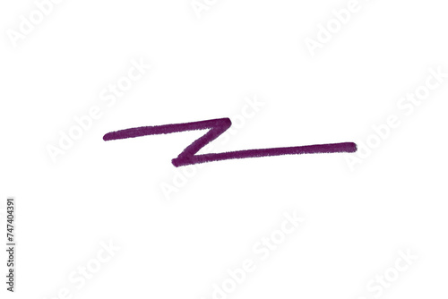Draw a dark purple pencil line separately on a transparent background.