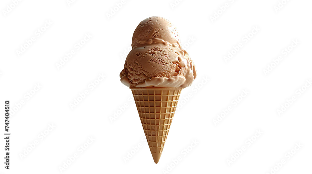 Vanilla ice cream with a cone.