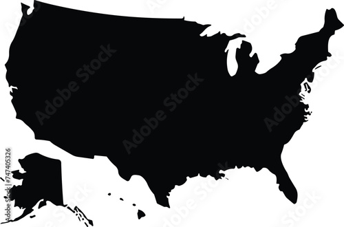 USA map with states. United States of America map. stock vector. for website, design, cover, info graphics. Graph illustration.