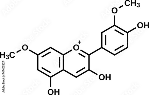 Rosinidin structural formula, vector illustration