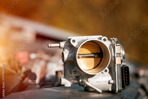 Electronic throttle body repair in car engine