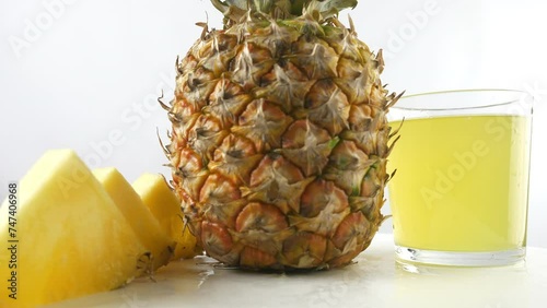 Sweet, juicy, ripe yellow pineapple
