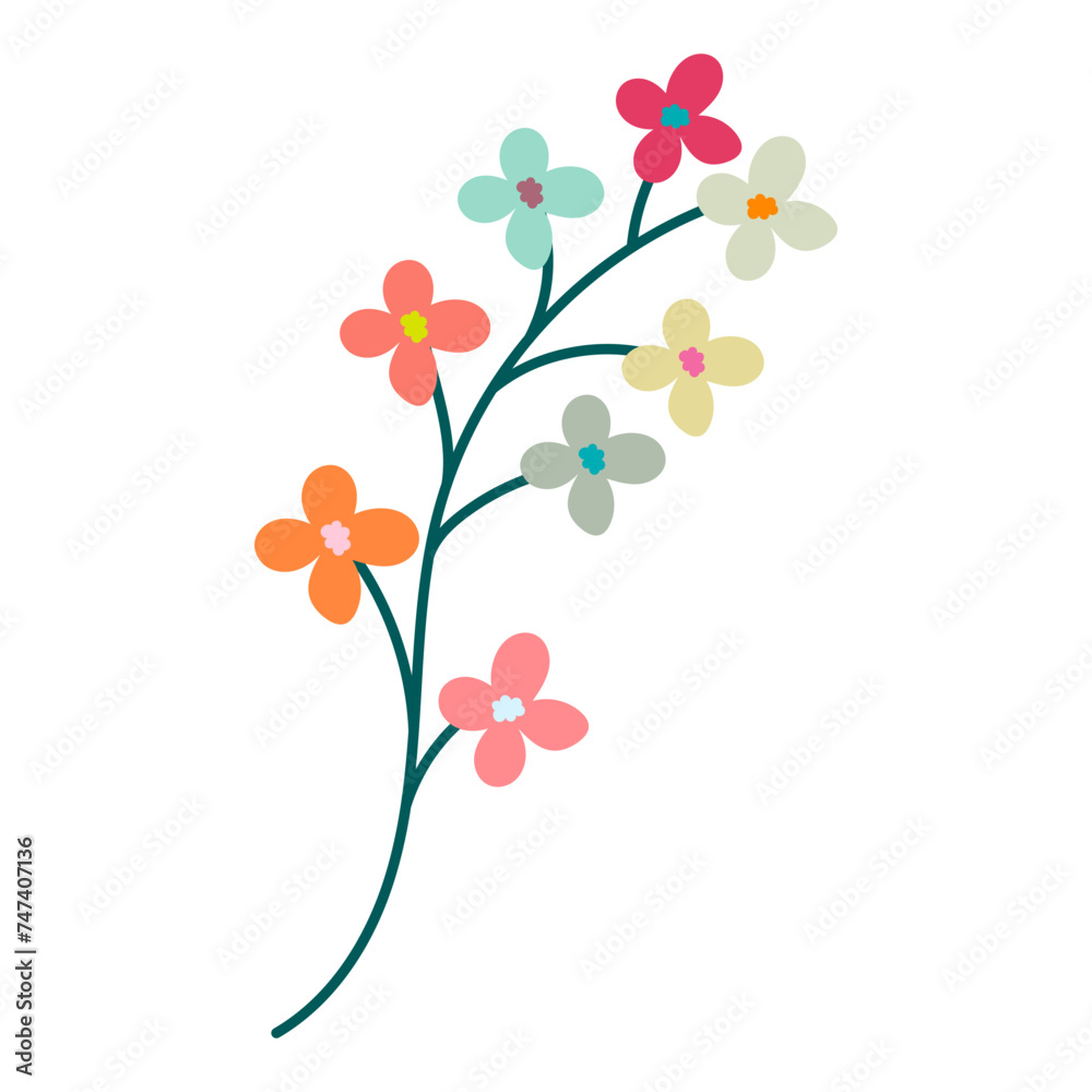 Decorative flower. Floral plant element for beautiful design. Simple form. Vector drawing. Decorative flower. Floral plant element for beautiful design. Simple form. Vector drawing.