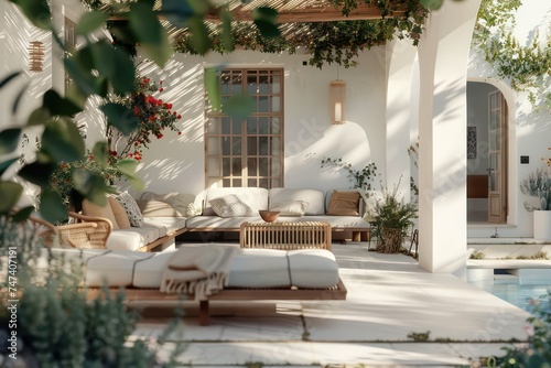 beautiful villa   in the style of dynamic outdoor shots  luxurious
