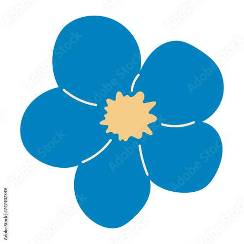 Flat flower bud element for beautiful design. Simple form. Vector drawing.