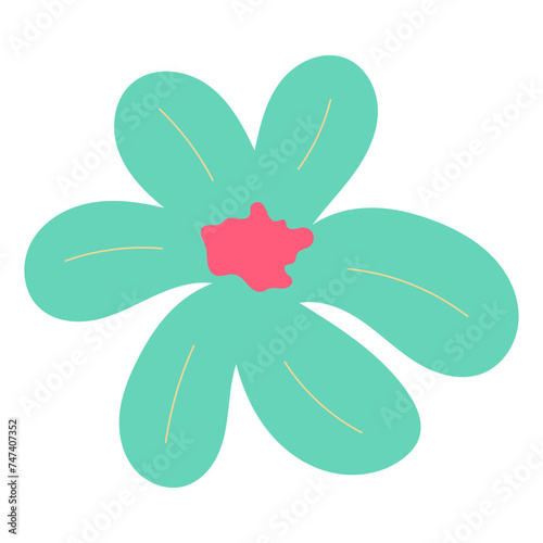 Flat flower bud element for beautiful design. Simple form. Vector drawing.