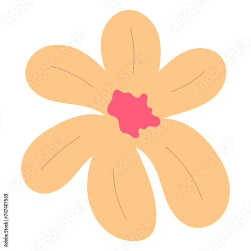 Flat flower bud element for beautiful design. Simple form. Vector drawing.