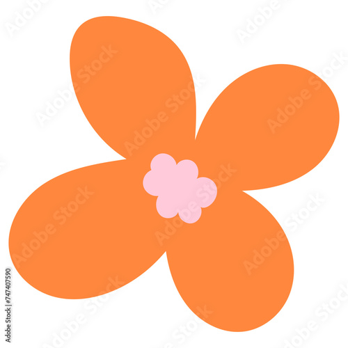 Flat flower bud element for beautiful design. Simple form. Vector drawing.