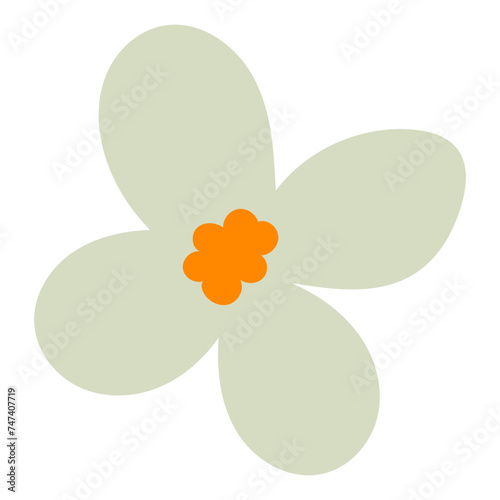 Flat flower bud element for beautiful design. Simple form. Vector drawing.