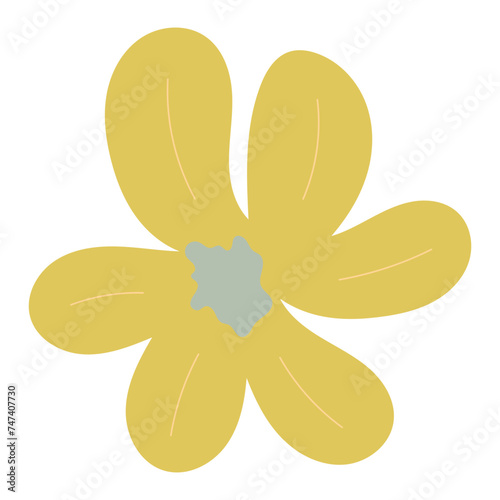 Flat flower bud element for beautiful design. Simple form. Vector drawing.