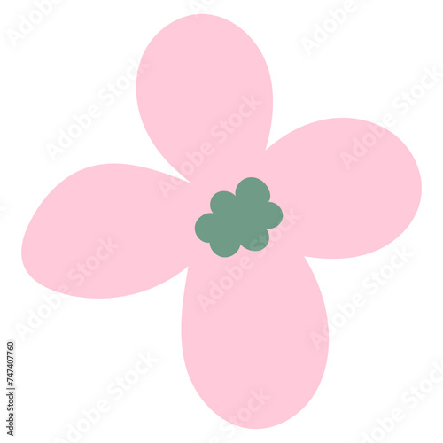 Flat flower bud element for beautiful design. Simple form. Vector drawing.