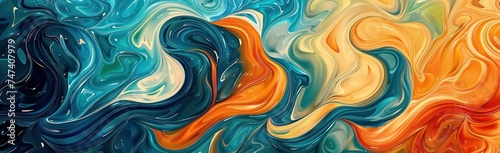 a watercolor painting of colorful swirls, in the style of motion blur panorama, turquoise and navy, layered mesh photo