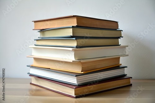 stack of books on the table 