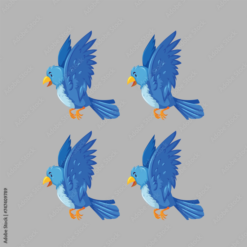 Obraz premium Collection of birds, lilac breasted roller, bullfinch, red bellied pitta, great tit, kingfisher, northern cardinal, bee eater, sparrow, superb fairy vector Illustrations